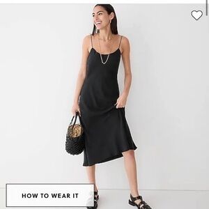 J. Crew NWT Elegant Black Slip Dress